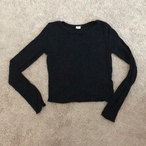 Garage black lettuce knit size S